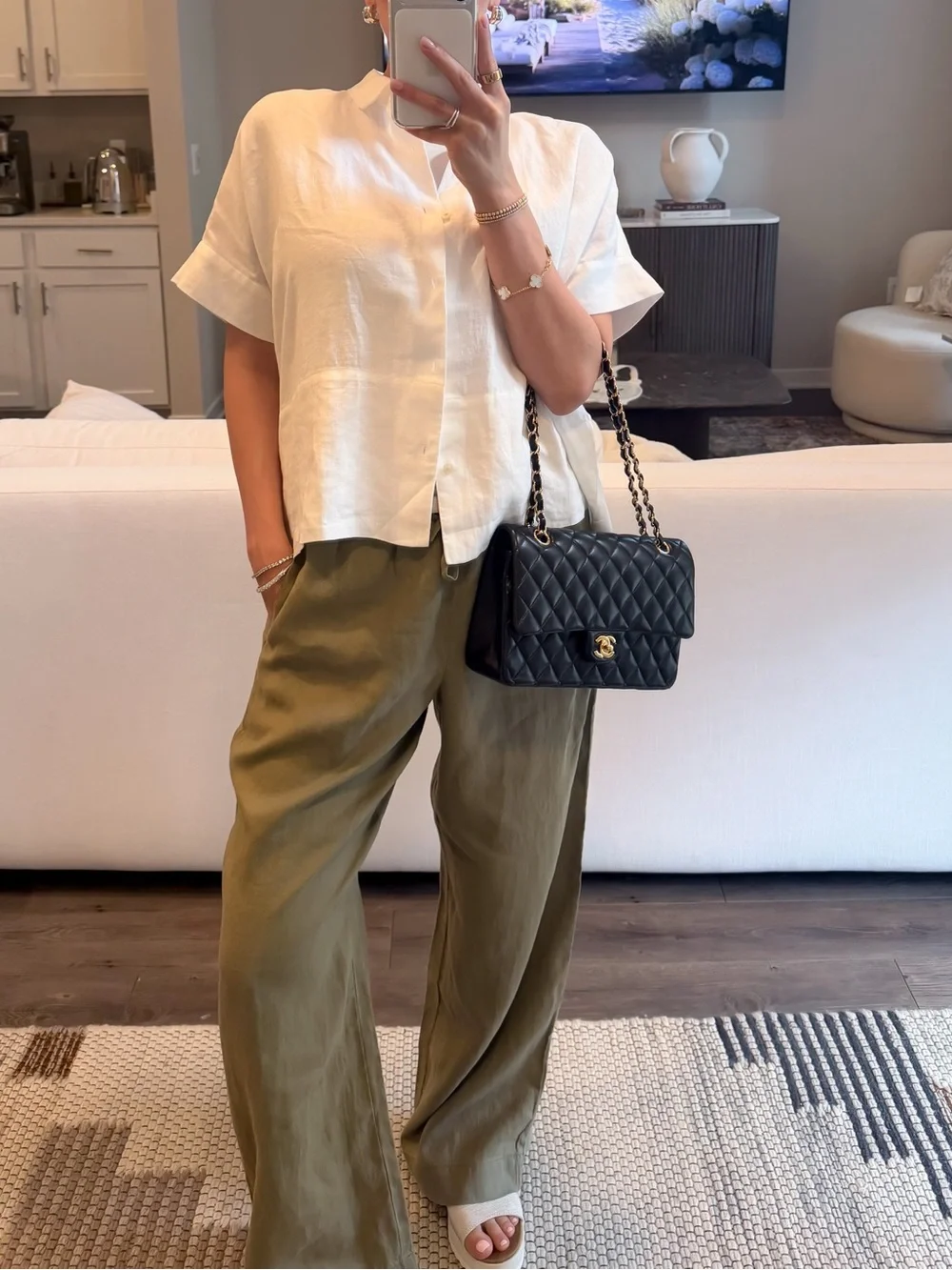 ✨ Everlane Drawstring Pant in Linen — Overland (olive) — Size XS ✨